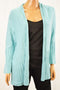 Charter Club Women's Blue Open-Front Ribbed Cardigan Top Medium M