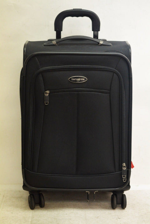 $360 Samsonite 21'' Spinner Expandable Carry On Luggage Suitcase Black softcase