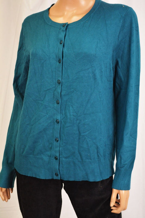 Charter Club Women's Teal Green Button-Down Cardigan Top X-large XL