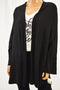 Charter Club Women's Black Open-Front Ribbed Trim Cardigan Shrug Top X-Large XL