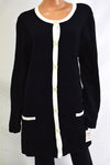 Charter Club Women's Button-Front Cardigan Jacket Black White Trim Plus Size 2X
