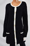 Charter Club Women's Button-Front Cardigan Jacket Black White Trim Plus Size 2X