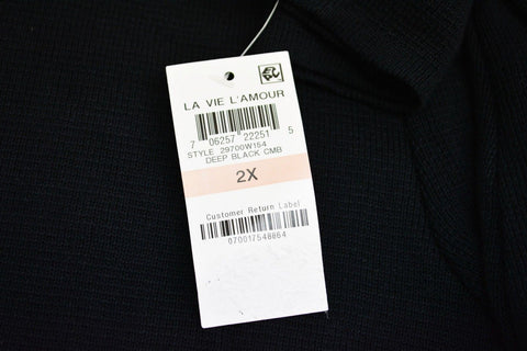 Charter Club Women's Button-Front Cardigan Jacket Black White Trim Plus Size 2X