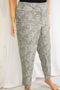 New ALFANI Women Black Stretch Lines Print Slim Leg Ankle Pants Plus Size 24W