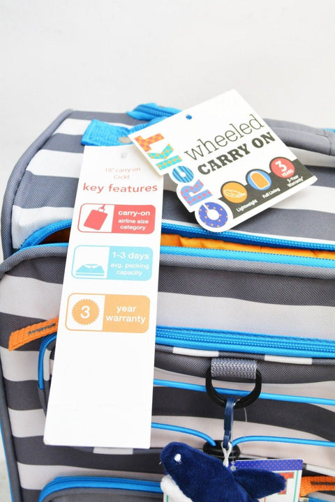 $160 NEW Crckt Kids Rolling Wheels Printed Carry-On 2 PC Suitcase & Backpack Set