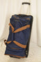 $320 SKYWAY GLOBE TREKKER ROLLING WHEELS DOUBLE COMPARTMENT DUFFEL BAG BLUE - evorr.com