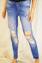 Rewash Young Women Blue Ripped Distressed Slim Skinny Denim Jeans 5 - evorr.com