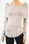 We The Free Women's Gray Fold Over Long Sleeve Cowl-Neck Blouse Top X-Small XS - evorr.com