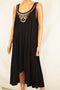 $70 New NY Collection Women Black Hi Low Embellished Midi Dress Plus Size 2X