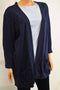 Karen Scott Women's 3/4 Sleeve Cotton Blue Open Front Cardigan Shrug Plus 0X 16W