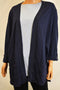 Karen Scott Women's 3/4 Sleeve Cotton Blue Open Front Cardigan Shrug Plus 0X 16W