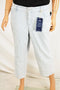 $89 Charter Club Women's Blue Striped Bristol Capri cropp Jeans Denim Plus 14W