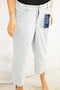 $89 Charter Club Women's Blue Striped Bristol Capri cropp Jeans Denim Plus 14W