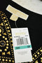 Michael Kors Women 3/4 Sleeve Black Embellish Neck Sheer Blouse Top Plus 0X 16W