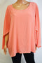 Calvin Klein Women's Pink Rose Scoop Neck Bell Sleeve Blouse Top Plus Size 1X