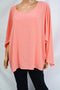 Calvin Klein Women's Pink Rose Scoop Neck Bell Sleeve Blouse Top Plus Size 1X
