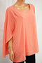 Calvin Klein Women's Pink Rose Scoop Neck Bell Sleeve Blouse Top Plus Size 1X