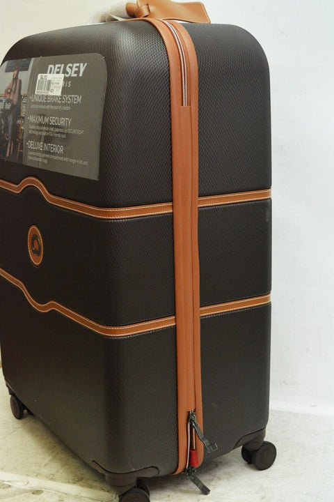 $660 NEW Delsey Chatelet Plus 28" Hardside Spinner Travel Suitcase Luggage Brown