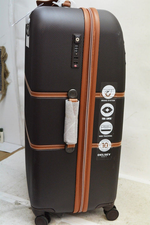 $660 NEW Delsey Chatelet Plus 28" Hardside Spinner Travel Suitcase Luggage Brown