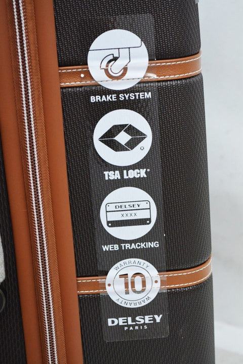 $660 NEW Delsey Chatelet Plus 28" Hardside Spinner Travel Suitcase Luggage Brown