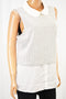 Maison Jules Women White Textured Layered Look Chiffon Hem Blouse Top X-Large XL - evorr.com