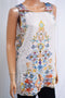 GYPSIES&Moondust Womens White-Multi Printed Keyhole Back Sleeveless Blouse Top L - evorr.com