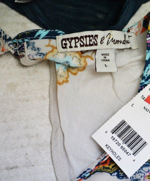 Gypsies&moondust Donna White-Multi Stampa Apertura Schiena - evorr.com