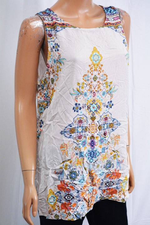 Gypsies&moondust Femmes White-Multi Imprimé Dos en Trou de Serrure - evorr.com