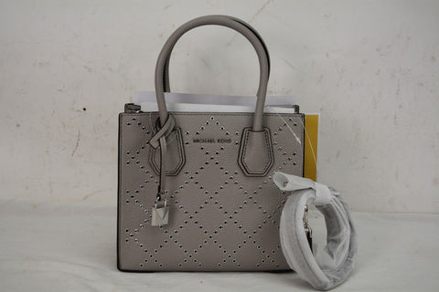 Michael Kors Donna Grigio Mercer pelle Occhiello Medium Tote Borsa a Tracolla