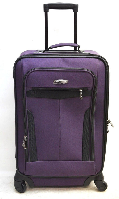 $340 NEW Travel Select Segovia 22" Luggage Spinner Suitcase Purple Carry On Soft