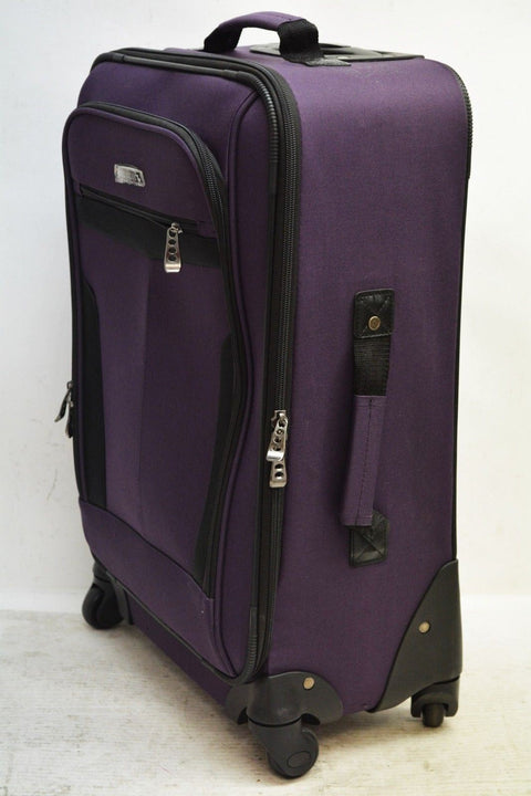 $340 NEW Travel Select Segovia 22" Luggage Spinner Suitcase Purple Carry On Soft