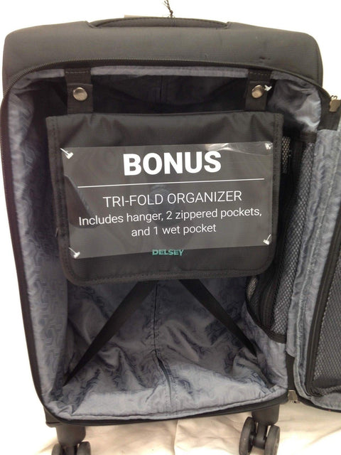 $260 NEW Delsey Helium 360 21" Expandable Spinner Carry-On Suitcase Black