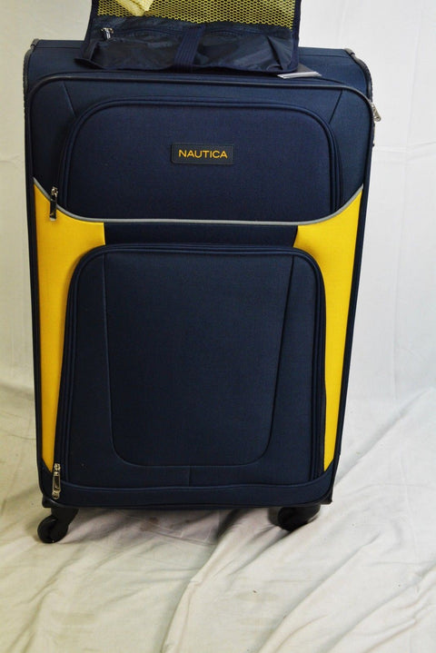 $460 New Nautica Oceanview 5-Piece Luggage Set Spinner Suitcase Blue Yellow