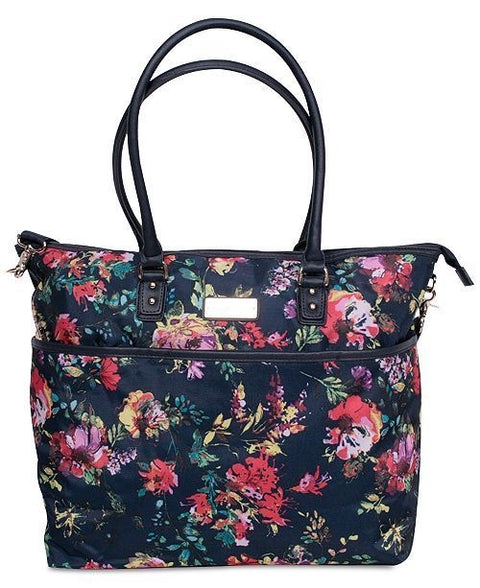 New Jessica Simpson Preppy French Floral Tote Travel Bag