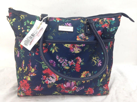 New Jessica Simpson Preppy French Floral Tote Travel Bag