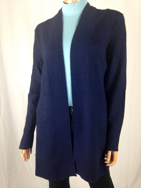 $189 Charter Club Women's Blue 100% Cashmere Wool Front-Open Cardigan Sweater L - evorr.com