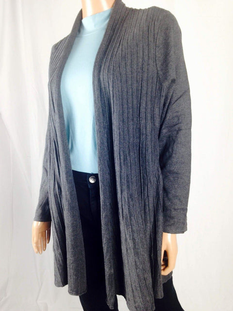 $79 Charter Club Women's Pleated Long Sleeve Front Open Cardigan Sweater Shrug L
