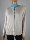 $79 New Charter Club Women's Beige Long Sleeve Button Front Sweater Cardigan L