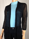 Charter Club Women Pointelle 3/4 Sleeve Front-Open Cardigan Shrug Black Medium M