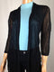 Charter Club Women Pointelle 3/4 Sleeve Front-Open Cardigan Shrug Black Medium M