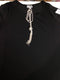 JM Collection Women 3/4 Lattice Sleeve Scoop-Neck Necklace Black Blouse Top 2X