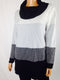 $89 Charter Club Women's Long Sleeve Color Block Cowl Neck Pullover Sweater XXL