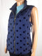 $69 Charter Club Women's Blue Velour Dots Sleeveless Puffer Vest Jacket Size M