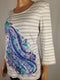 $59 Karen Scott Women's 3/4 Sleeve Studded Paisley Scoop Neck Blouse Top Gray XL