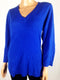 $79 Karen Scott Women's V- Neck Blue Winter Sweater Long Sleeve Pullover Size XL