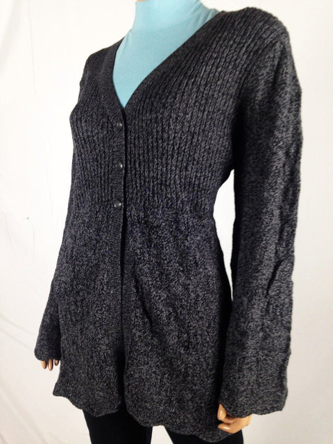 $69 New Style&Co. Women Scalloped Long Sleeve Button Front Cardigan Sweater XXL
