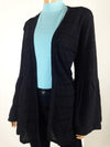 $69 New Style&Co. Women's Long Sleeve Front Open Bell Sleeve Cardigan Black 2XL