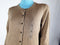 Karen Scott Women's Long Sleeve Front Button Cardigan Sweater Beige Crew Neck M