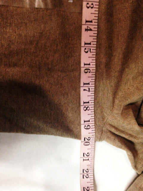 Karen Scott Women's Long Sleeve Front Button Cardigan Sweater Beige Crew Neck M
