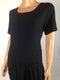 $70 NY Collection Women's Black Laser Cut Pop-Over Short Sleeve Jumpsuit Dress M